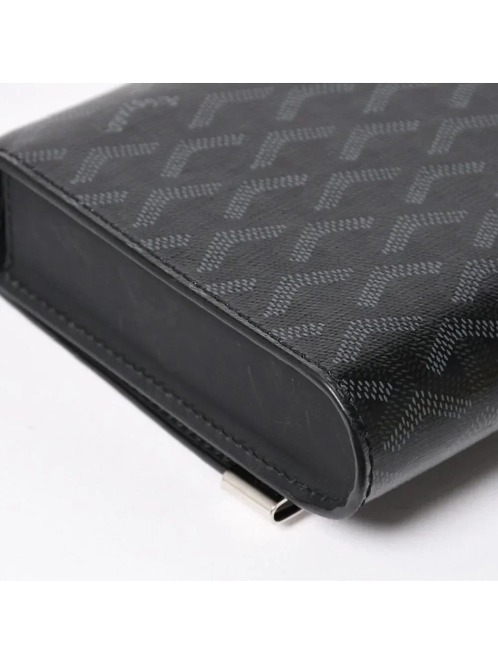 Goyard Monte Carlo PM Clutch 2-Way Limited Color Jet Black Silver